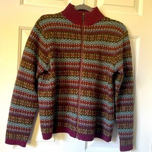Vintage LLBean lambs wool sweater zip up